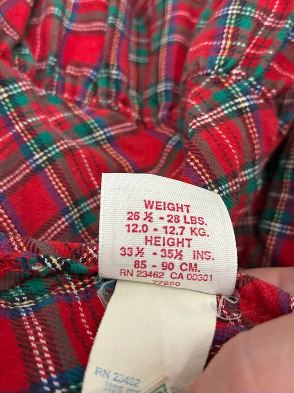 Vintage Buster Brown Christmas Plaid Girl’s 24 Month Romper